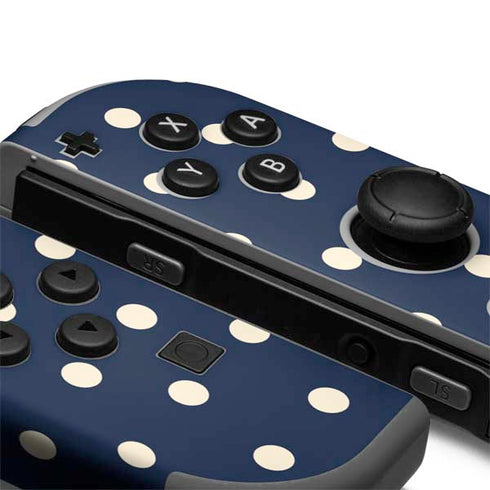 Blue and Cream Polka Dots Nintendo Joy-Con (L/R) Controller Skin