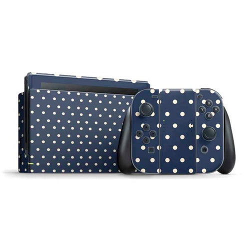 Blue and Cream Polka Dots Nintendo Switch Bundle Skin