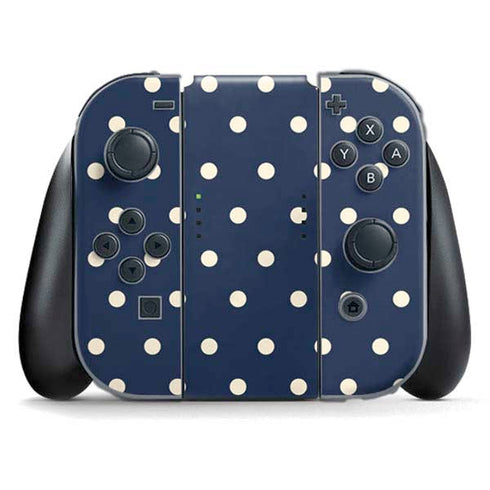 Blue and Cream Polka Dots Nintendo Switch (2017-2021) Joy-Con Controller Skin