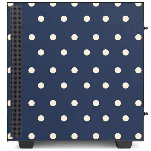 Blue and Cream Polka Dots NZXT H510 Compact ATX Mid-Tower Case Skin
