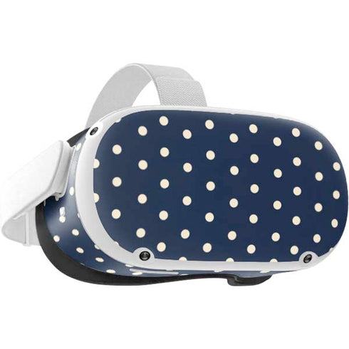 Blue and Cream Polka Dots Oculus Quest 2 Skin