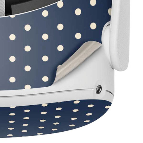 Blue and Cream Polka Dots Oculus Quest 2 Skin