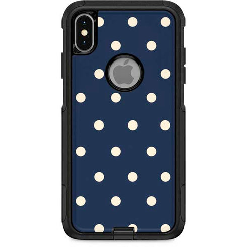 Blue and Cream Polka Dots Otterbox Commuter iPhone Skin
