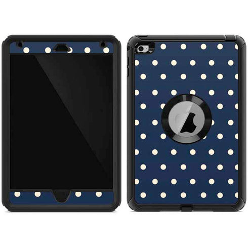 Blue and Cream Polka Dots Otterbox Defender iPad Skin