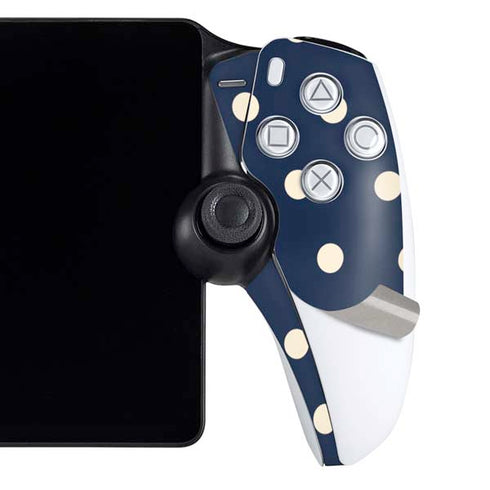 Blue and Cream Polka Dots PlayStation Portal Remote Player Skin