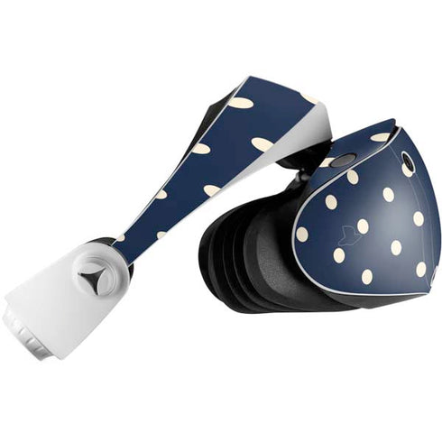 Blue and Cream Polka Dots PlayStation VR2 Skin