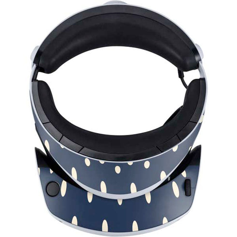 Blue and Cream Polka Dots PlayStation VR2 Skin