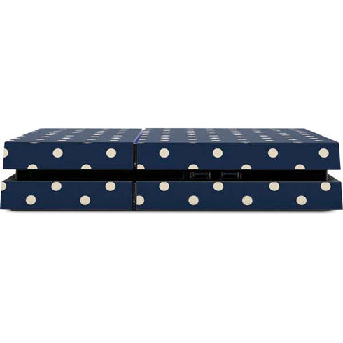 Blue and Cream Polka Dots PS4 Console Skin