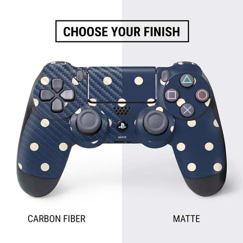 Blue and Cream Polka Dots PS4 Controller Skin