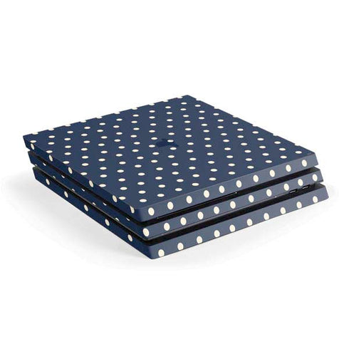 Blue and Cream Polka Dots PS4 Pro Console Skin