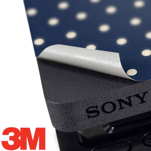 Blue and Cream Polka Dots PS4 Slim Skin