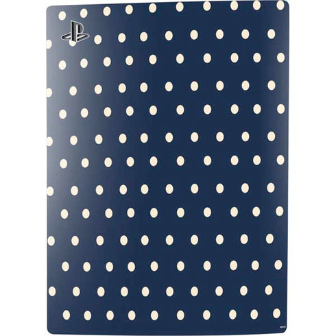 Blue and Cream Polka Dots PS5 Console Skin