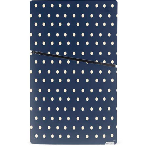 Blue and Cream Polka Dots PS5 Slim Digital Edition Console Skin