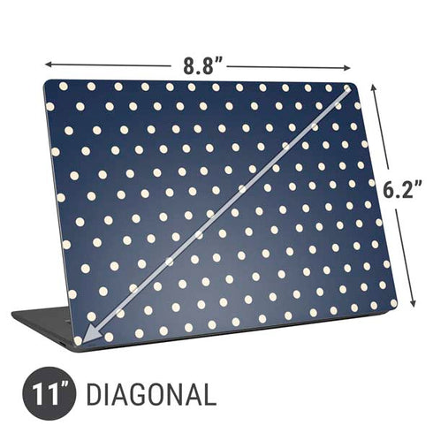Blue and Cream Polka Dots Universal Laptop 11in (8.8 x 6.2in) Skin