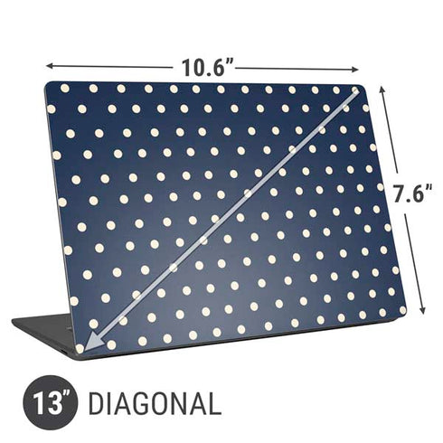 Blue and Cream Polka Dots Universal Laptop 13in (10.6 x 7.6in) Skin