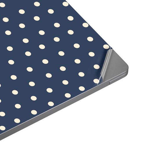 Blue and Cream Polka Dots Universal Laptop 18in (14.6 x 10.6in) Skin