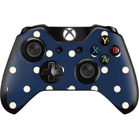Blue and Cream Polka Dots Xbox One Controller Skin