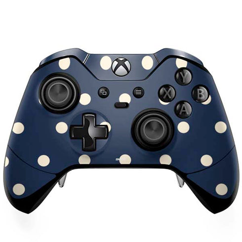 Blue and Cream Polka Dots Xbox One Elite Controller Skin