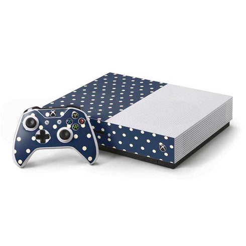 Blue and Cream Polka Dots Xbox One Skins