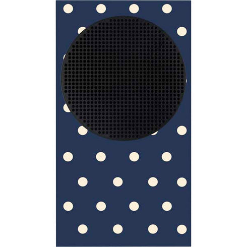 Blue and Cream Polka Dots Xbox Series S Console Skin