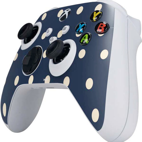 Blue and Cream Polka Dots Xbox Series S Controller Skin