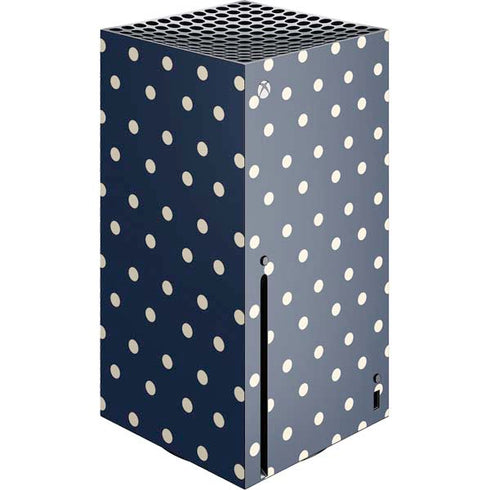 Blue and Cream Polka Dots Xbox Series X Console Skin
