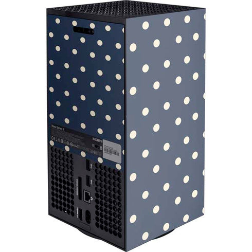 Blue and Cream Polka Dots Xbox Series X Console Skin