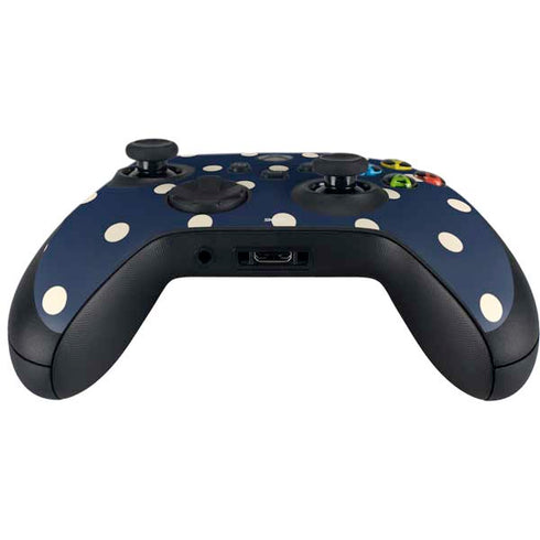 Blue and Cream Polka Dots Xbox Series X Controller Skin