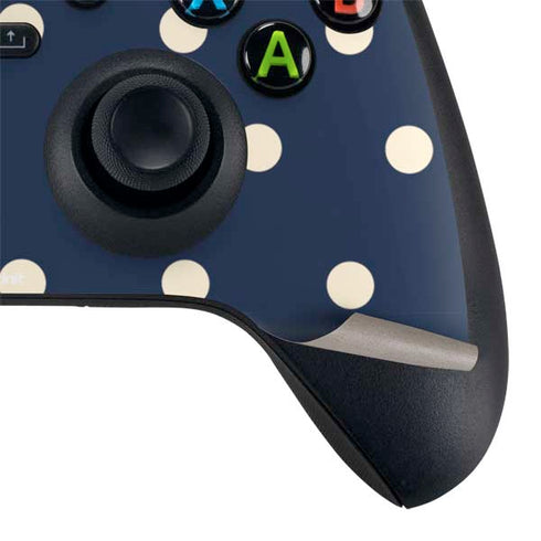 Blue and Cream Polka Dots Xbox Series X Controller Skin
