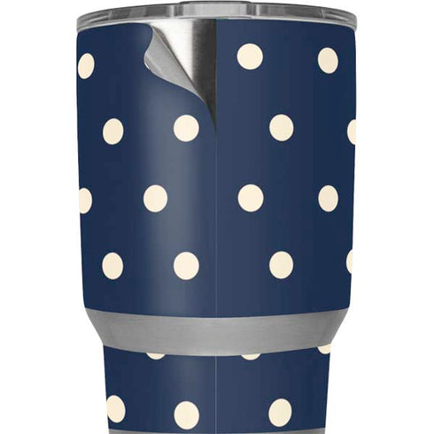 Blue and Cream Polka Dots Yeti 20oz Tumbler Skin
