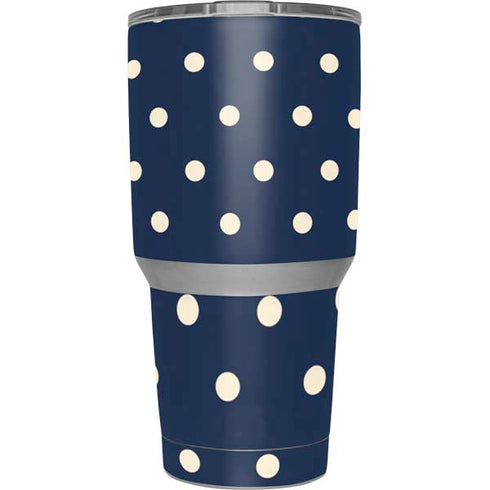 Blue and Cream Polka Dots Yeti 30oz Rambler Tumbler Skin