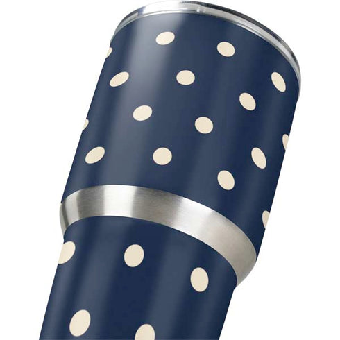 Blue and Cream Polka Dots Yeti 30oz Rambler Tumbler Skin