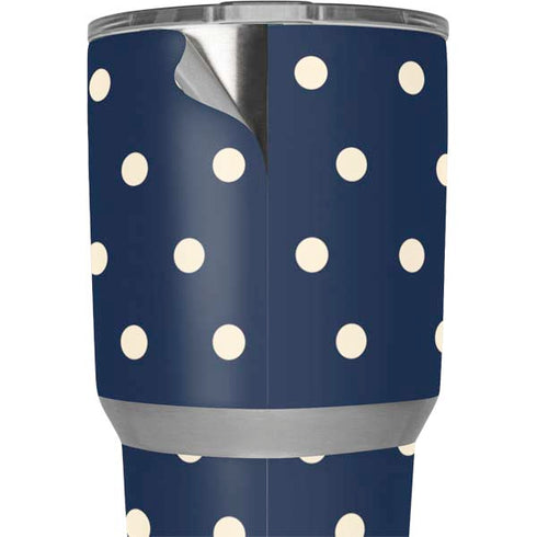 Blue and Cream Polka Dots Yeti 30oz Rambler Tumbler Skin