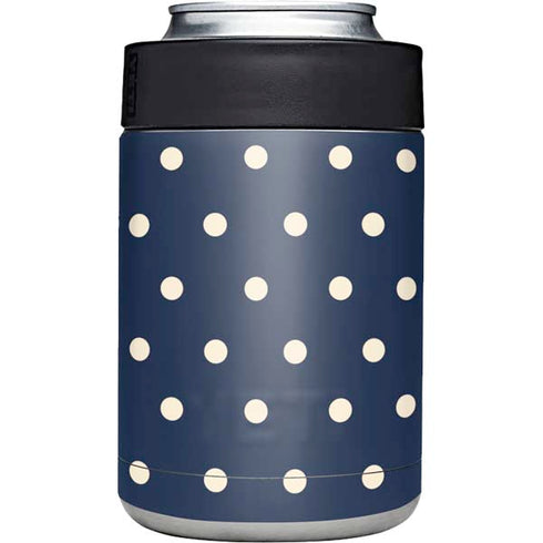 Blue and Cream Polka Dots Yeti Colster Can Insulator Skin