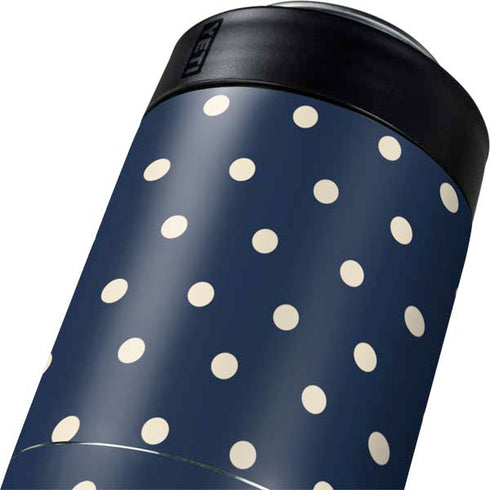 Blue and Cream Polka Dots Yeti Colster Can Insulator Skin