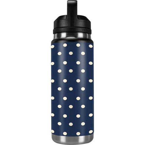 Blue and Cream Polka Dots YETI Rambler 26oz Bottle Skin