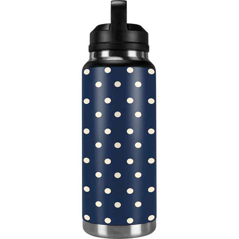 Blue and Cream Polka Dots YETI Rambler 36oz Bottle Skin