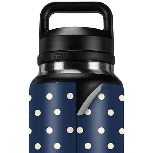 Blue and Cream Polka Dots YETI Rambler 36oz Bottle Skin