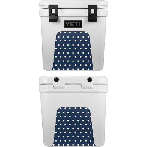 Blue and Cream Polka Dots YETI Roadie 24 Hard Cooler Skin