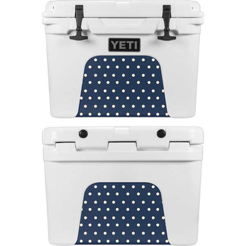 Blue and Cream Polka Dots YETI Tundra 35 Hard Cooler Skin