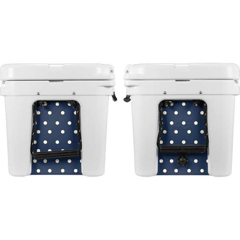 Blue and Cream Polka Dots YETI Tundra 35 Hard Cooler Skin
