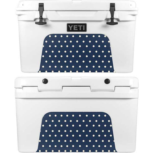 Blue and Cream Polka Dots YETI Tundra 45 Hard Cooler Skin