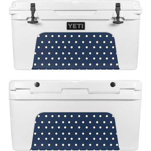 Blue and Cream Polka Dots YETI Tundra 65 Hard Cooler Skin