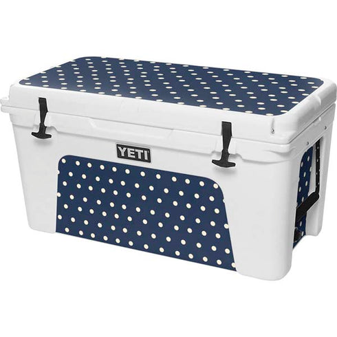 Blue and Cream Polka Dots YETI Tundra 75 Hard Cooler Skin