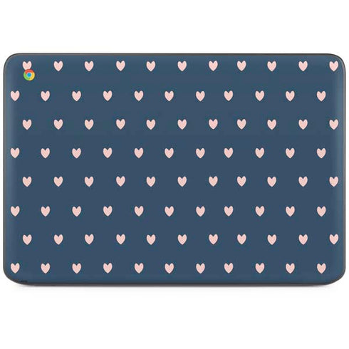 Blue and Pink Hearts HP Chromebook Skin