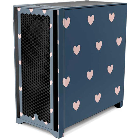Blue and Pink Hearts Corsair 4000D Tempered Glass Mid-Tower ATX Case Skin