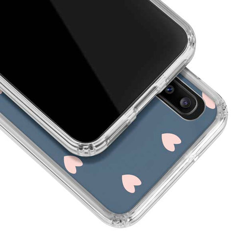 Blue and Pink Hearts Galaxy A20 Clear Case