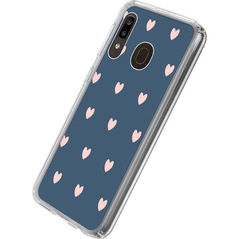 Blue and Pink Hearts Galaxy A20 Clear Case