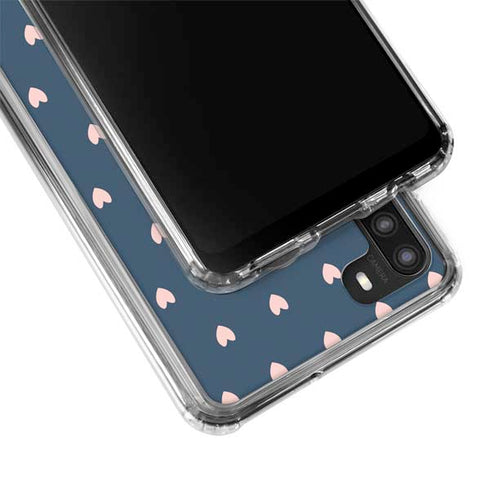 Blue and Pink Hearts Galaxy A21 Clear Case