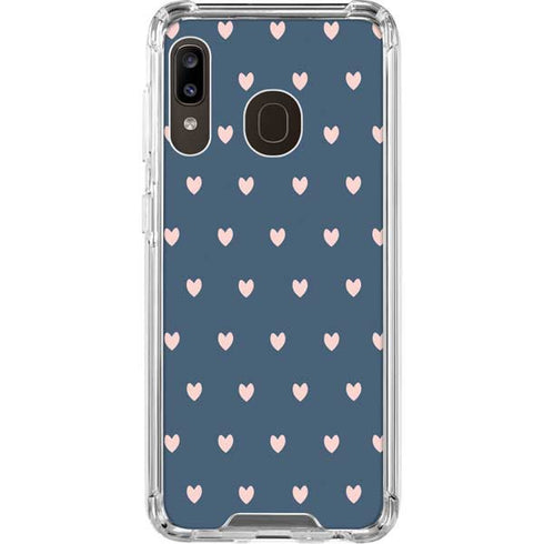 Blue and Pink Hearts Galaxy A30 Clear Case